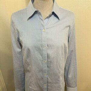 Blue & White Striped Button Down Shirt Size S Great Condition